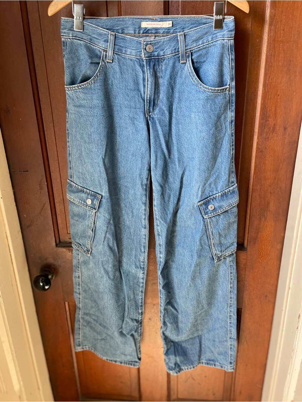 Levi's women's size 26 super low cargo jeans